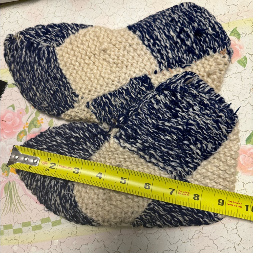 House Slippers Hand knit Handmade - Picture 2 of 3